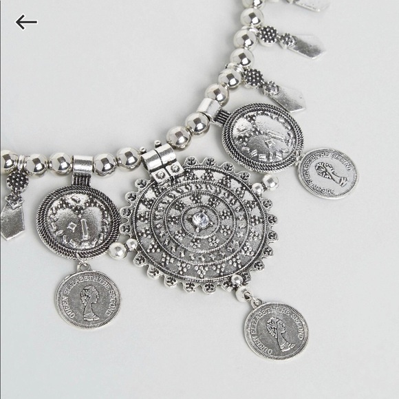 Reclaimed Vintage Inspired Boho Coin Necklace - Picture 3 of 5